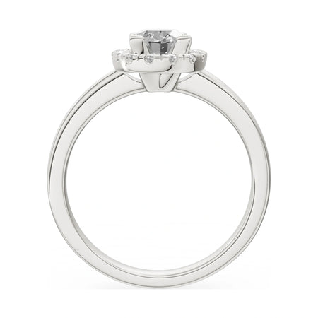 GREMARI Seven Aura oval-cut natural diamond engagement ring in 14K white gold, 1.00 ct