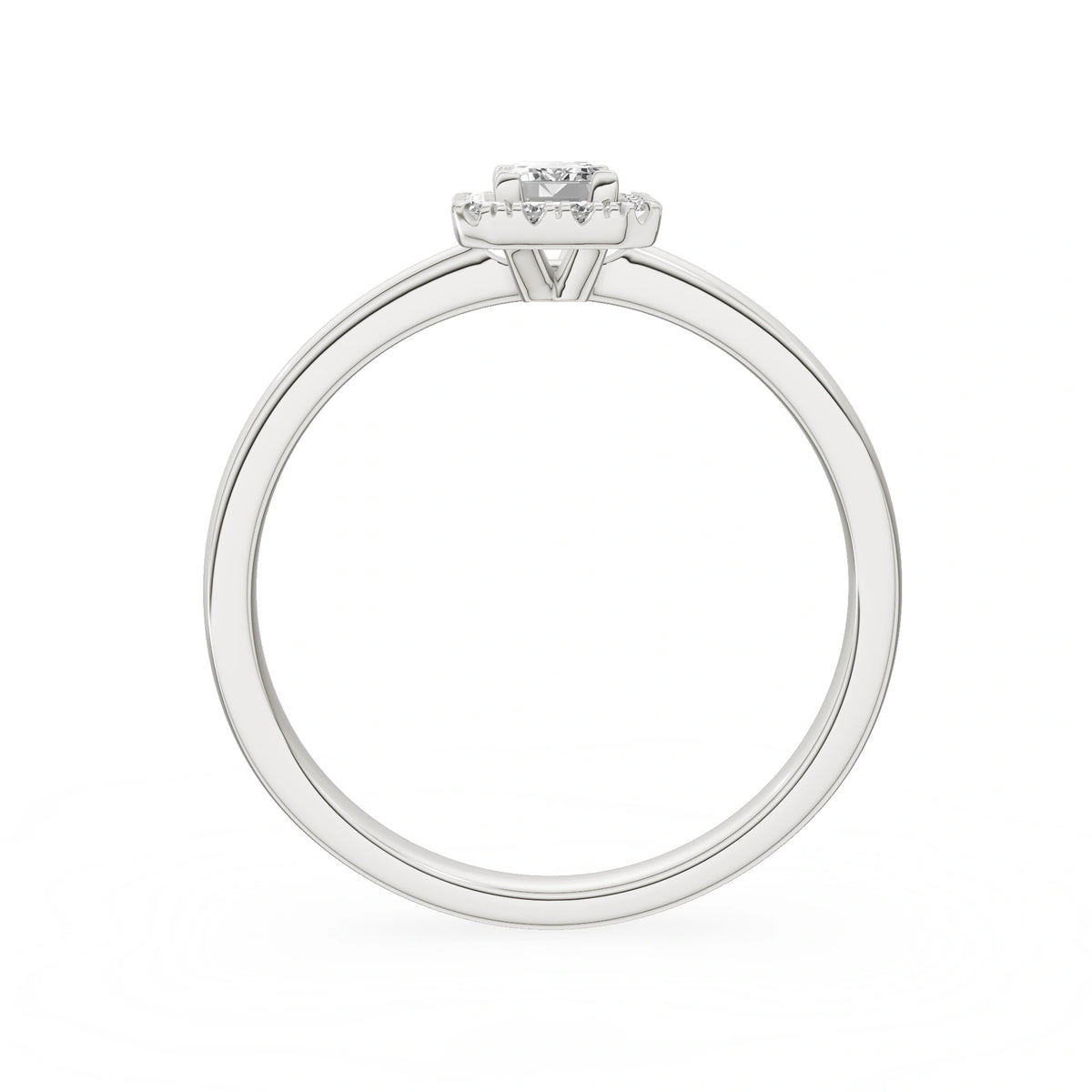 Gremari Seven Aura zásnubný prsteň z bieleho zlata s 0,24 ct lab-grown diamantom – Emerald