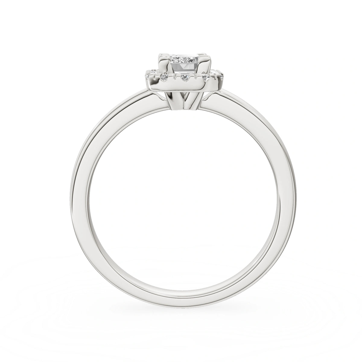 Gremari Seven Aura zásnubný prsteň z bieleho zlata s 0,50 ct lab-grown diamantom – Emerald