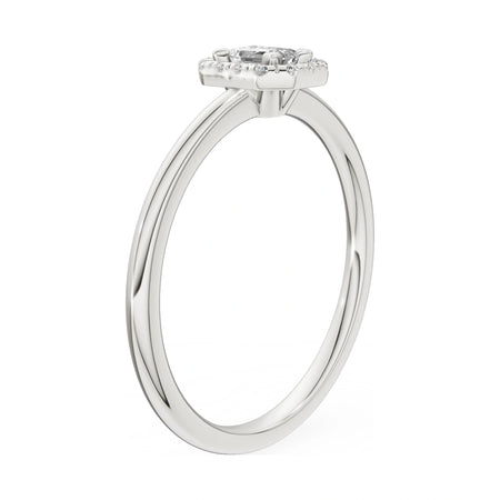 14K white gold GREMARI Seven Aura ring with 0.15 ct emerald-cut natural diamond