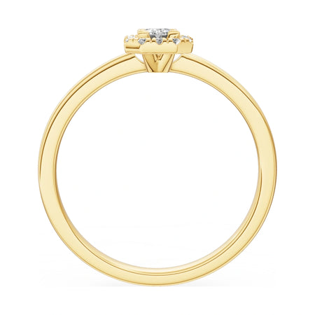 GREMARI Seven Aura emerald-cut natural diamond engagement ring in 14K yellow gold, 0.15 ct