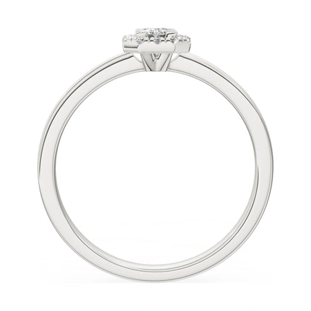GREMARI Seven Aura emerald-cut natural diamond engagement ring in 14K white gold, 0.15 ct