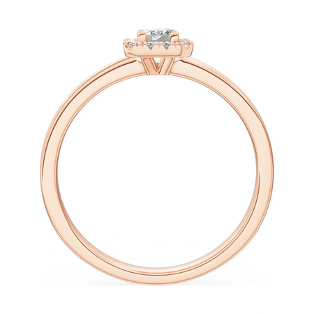 GREMARI Seven Aura emerald-cut natural diamond engagement ring in 14K rose gold, 0.24 ct