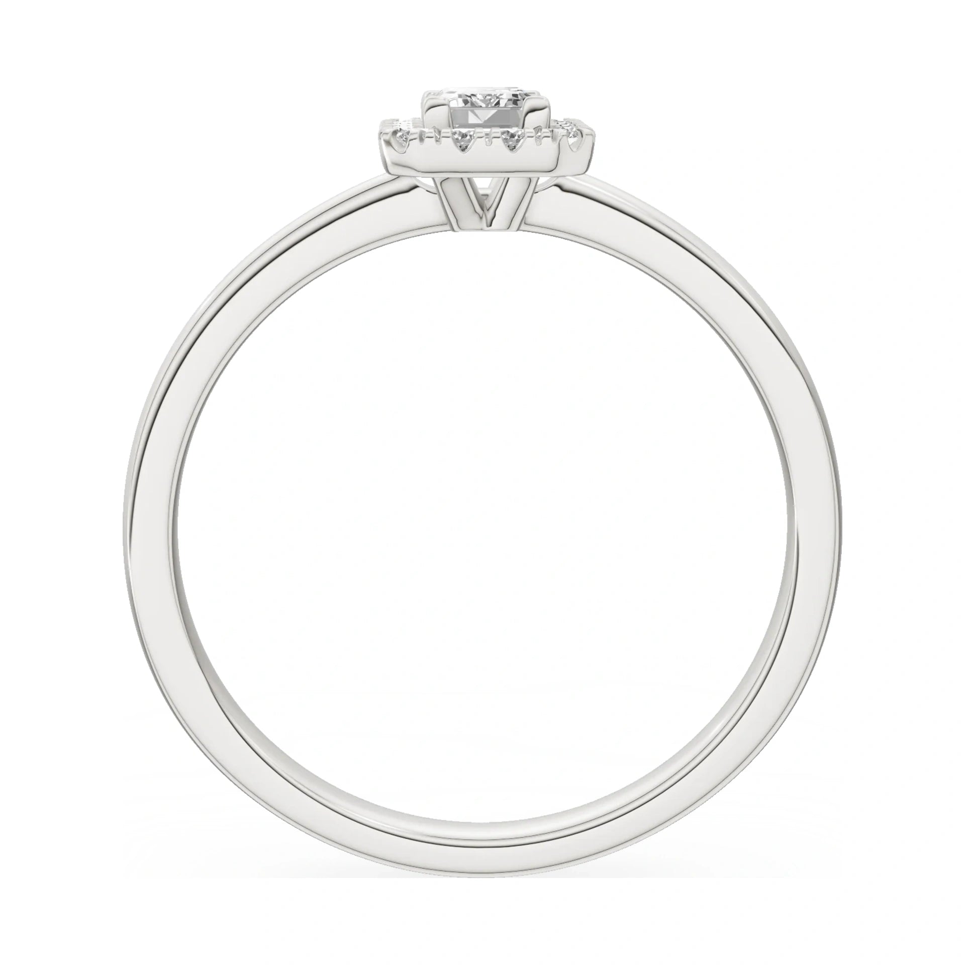 GREMARI Seven Aura emerald-cut natural diamond engagement ring in 14K white gold, 0.24 ct