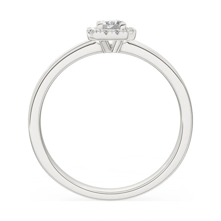 GREMARI Seven Aura emerald-cut natural diamond engagement ring in 14K white gold, 0.24 ct