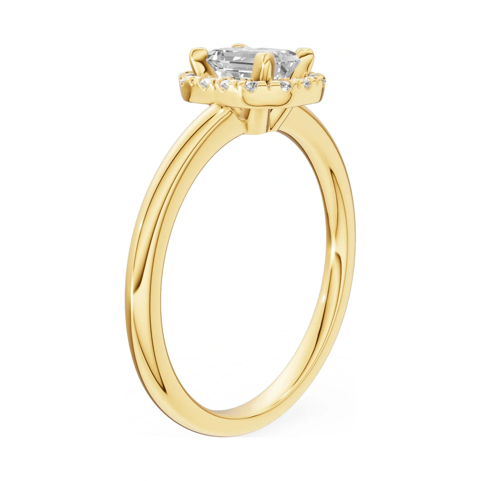 14K yellow gold GREMARI Seven Aura ring with 0.50 ct emerald-cut natural diamond