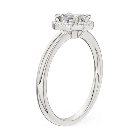 14K white gold GREMARI Seven Aura ring with 0.50 ct emerald-cut natural diamond