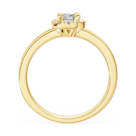 GREMARI Seven Aura emerald-cut natural diamond engagement ring in 14K yellow gold, 0.50 ct