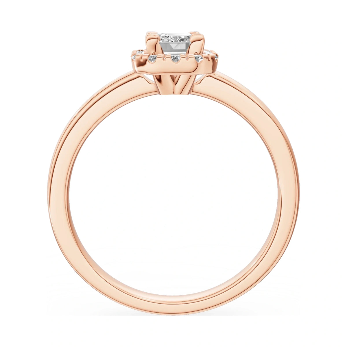 GREMARI Seven Aura emerald-cut natural diamond engagement ring in 14K rose gold, 0.50 ct