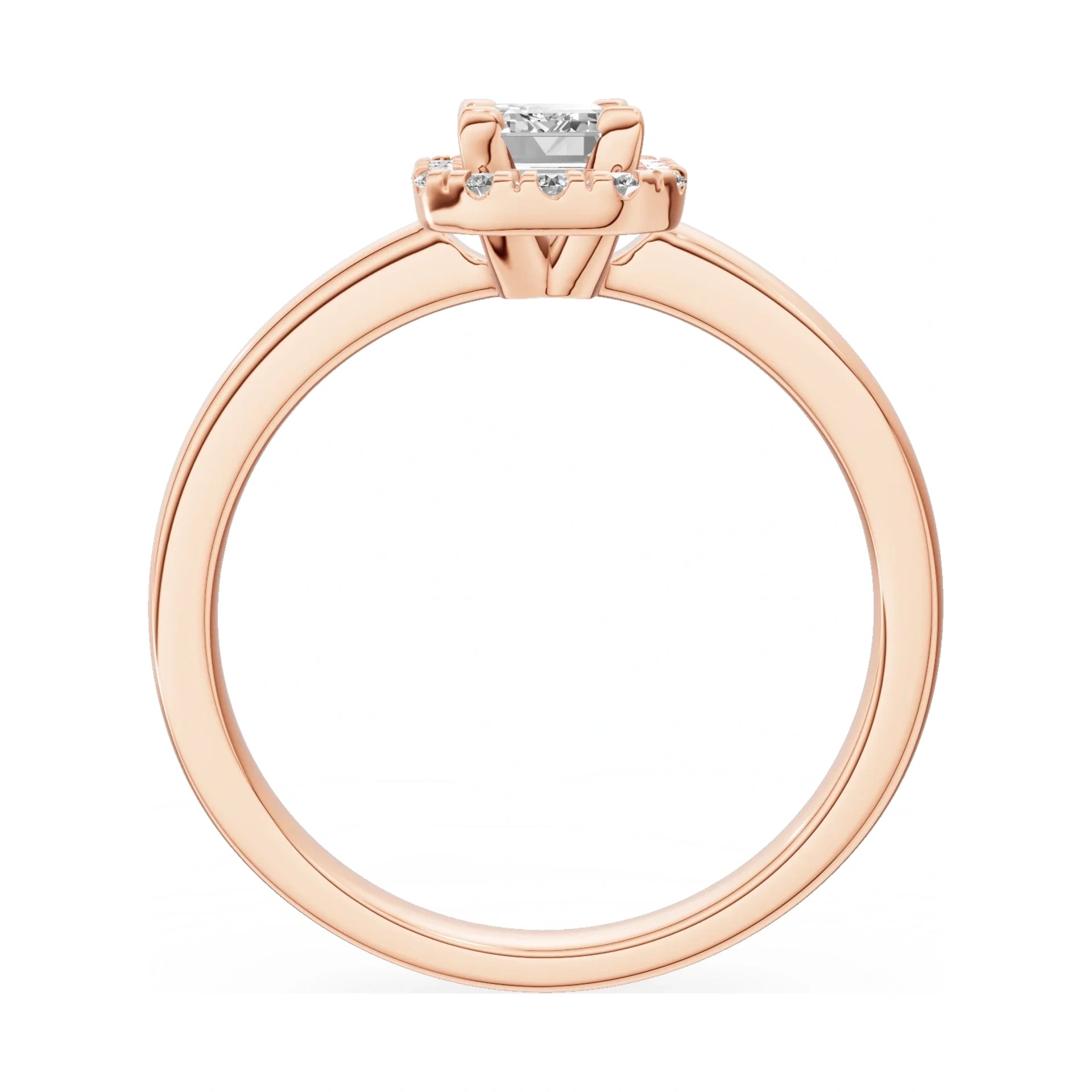 GREMARI Seven Aura emerald-cut natural diamond engagement ring in 14K rose gold, 0.50 ct