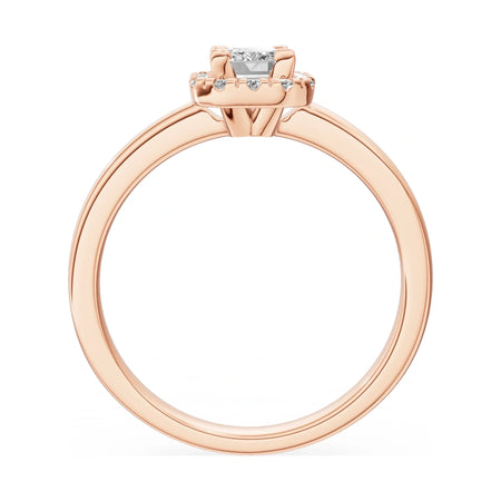 GREMARI Seven Aura emerald-cut natural diamond engagement ring in 14K rose gold, 0.50 ct