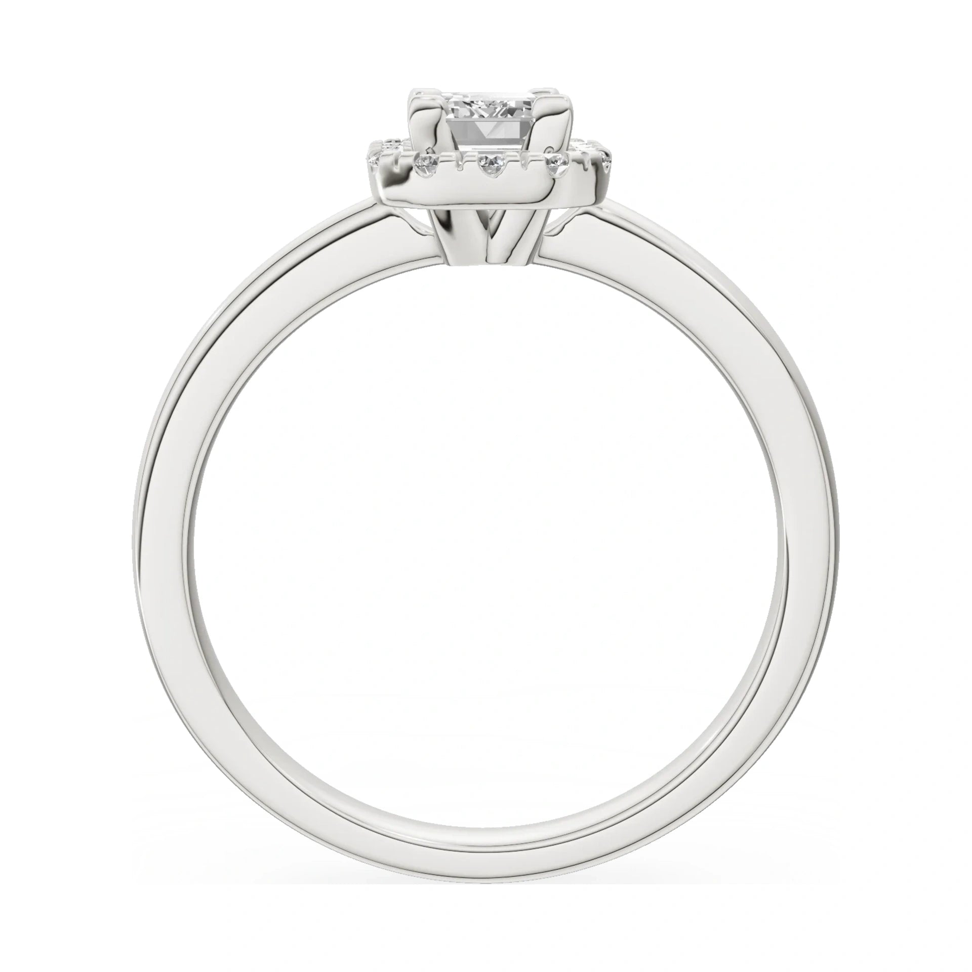 GREMARI Seven Aura emerald-cut natural diamond engagement ring in 14K white gold, 0.50 ct
