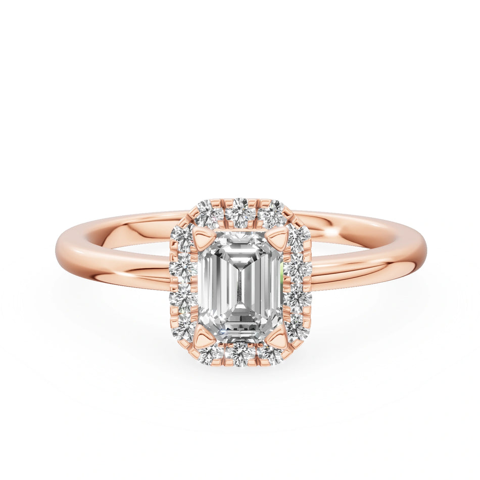 Gremari Seven Aura zásnubný prsteň z ružového zlata s 0,50 ct prírodným diamantom – Emerald