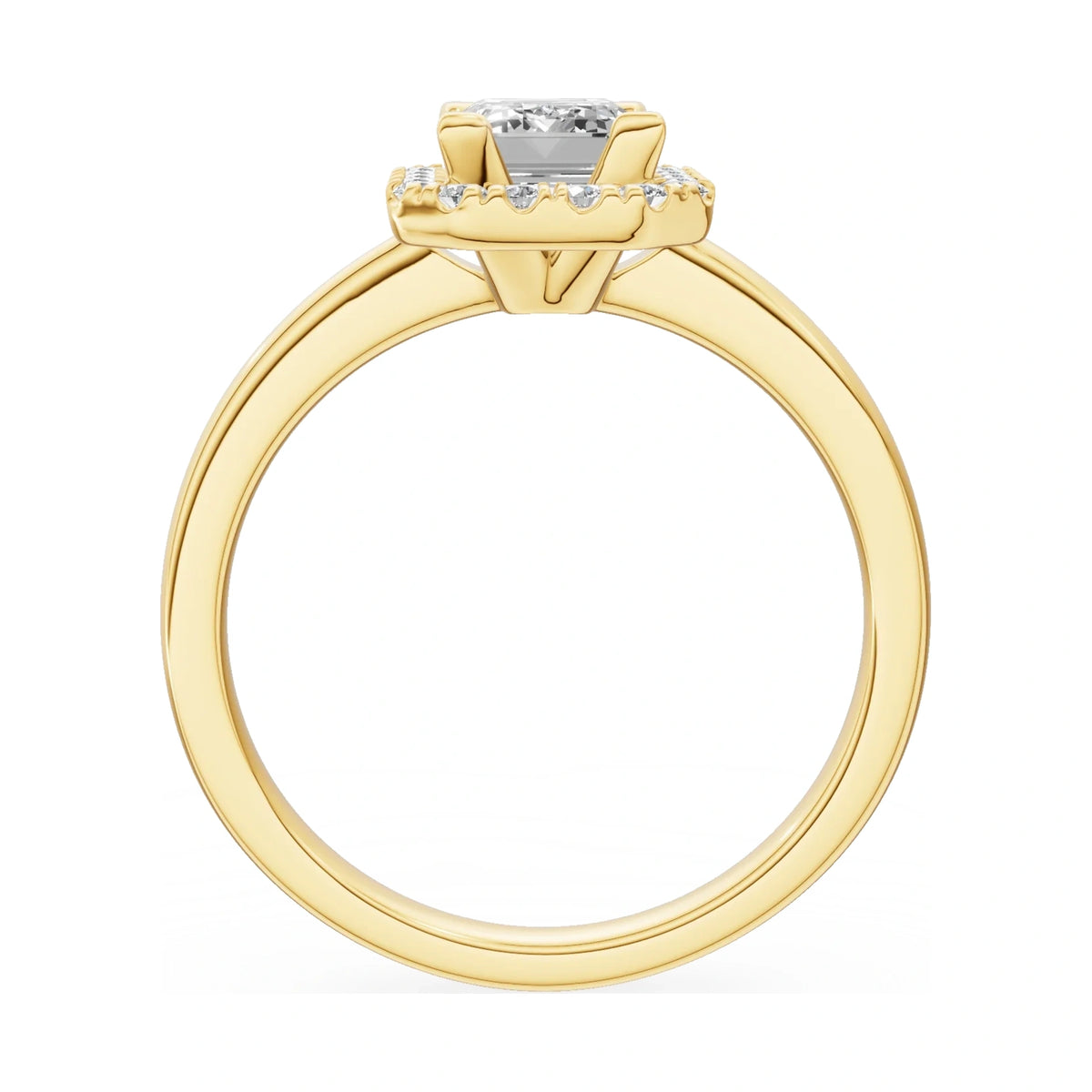 GREMARI Seven Aura emerald-cut natural diamond engagement ring in 14K yellow gold, 1.00 ct