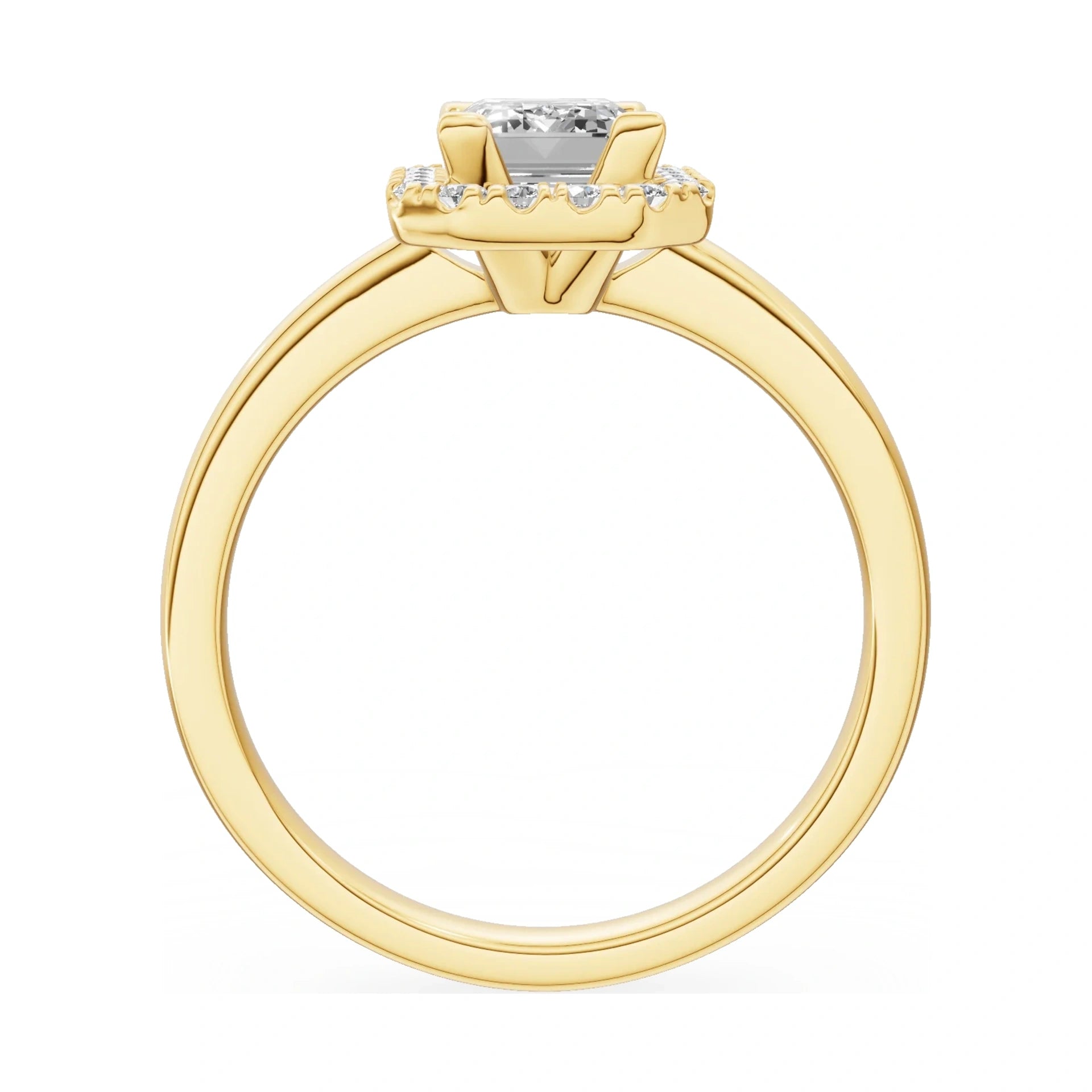 GREMARI Seven Aura emerald-cut natural diamond engagement ring in 14K yellow gold, 1.00 ct