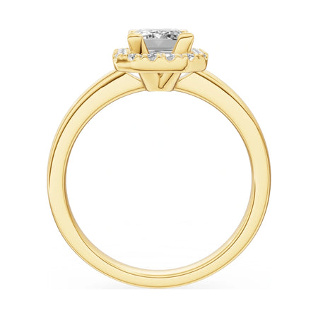 GREMARI Seven Aura emerald-cut natural diamond engagement ring in 14K yellow gold, 1.00 ct