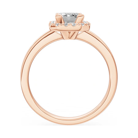 GREMARI Seven Aura emerald-cut natural diamond engagement ring in 14K rose gold, 1.00 ct