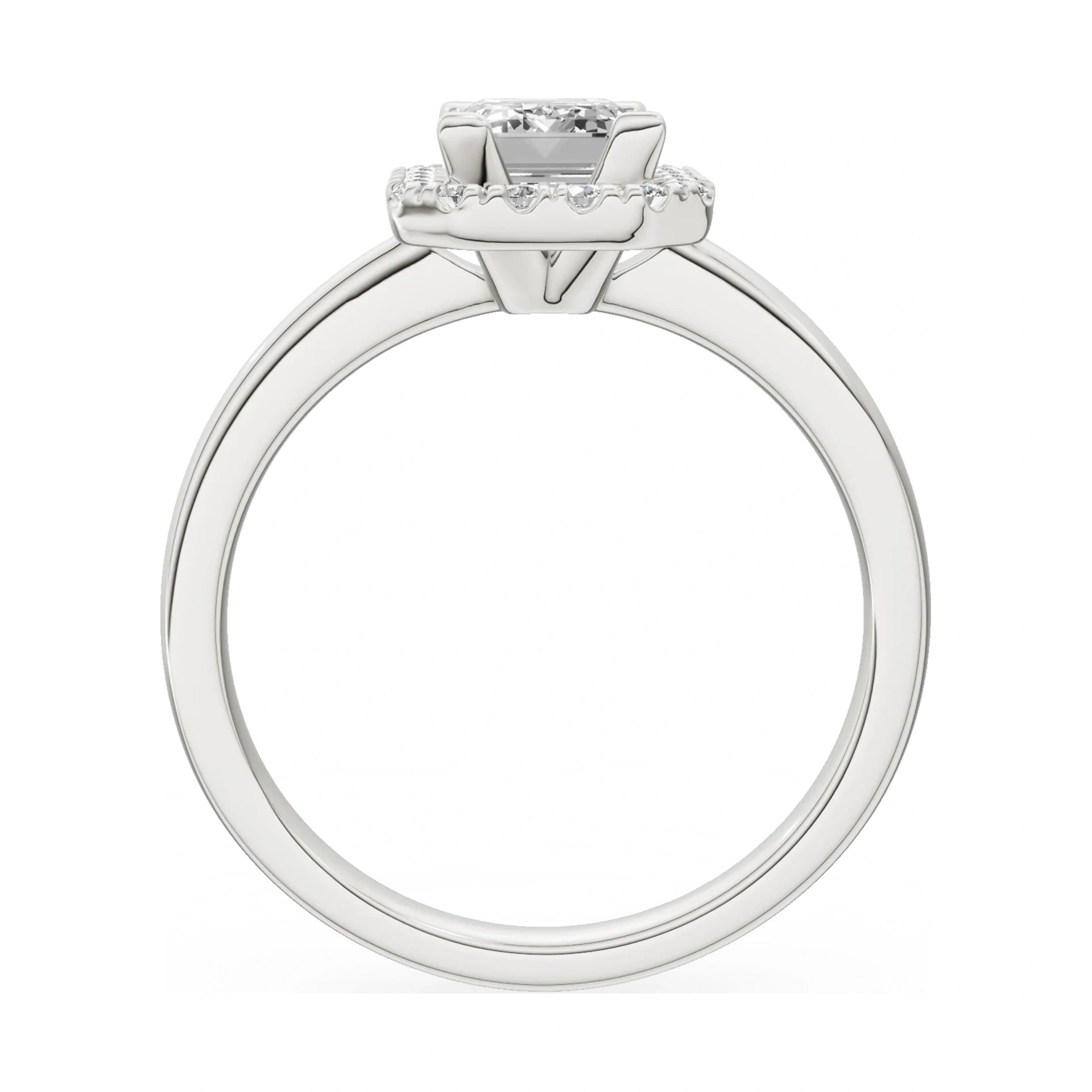GREMARI Seven Aura emerald-cut natural diamond engagement ring in 14K white gold, 1.00 ct