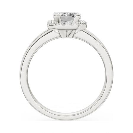 GREMARI Seven Aura emerald-cut natural diamond engagement ring in 14K white gold, 1.00 ct