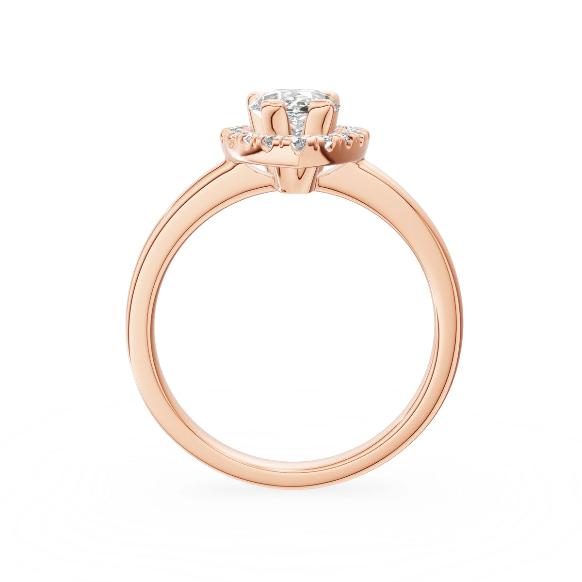 Gremari Seven Aura zásnubný prsteň z ružového zlata s 1,00 ct lab-grown diamantom – Pear