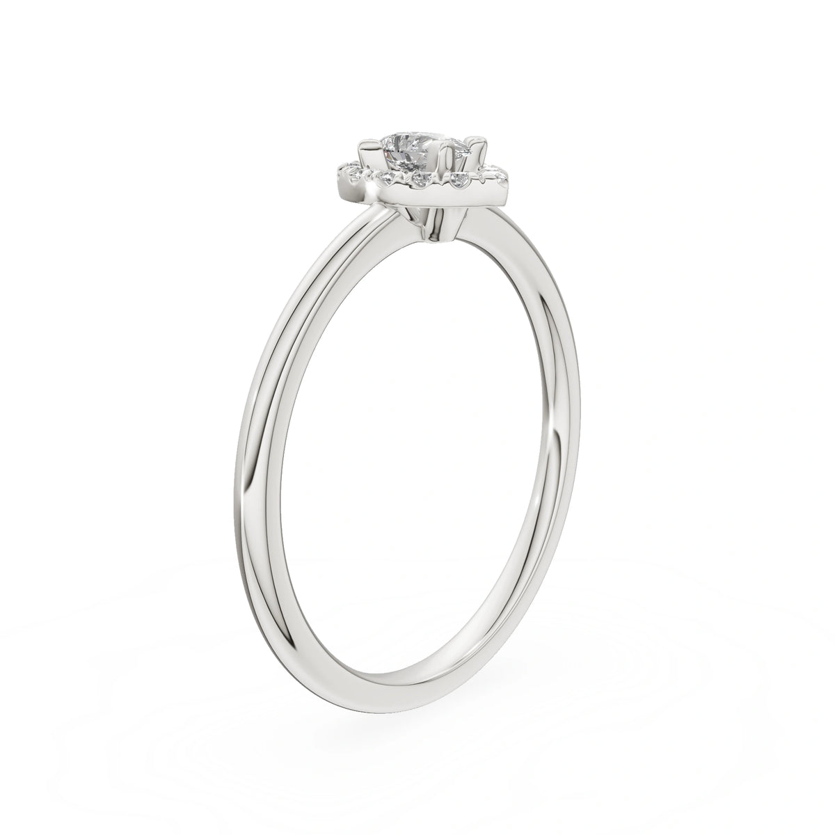 Gremari Seven Aura zásnubný prsteň z bieleho zlata s 0,15 ct lab-grown diamantom – Pear