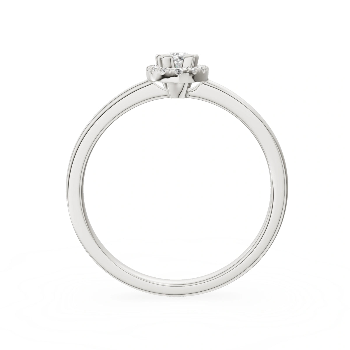 Gremari Seven Aura zásnubný prsteň z bieleho zlata s 0,15 ct lab-grown diamantom – Pear