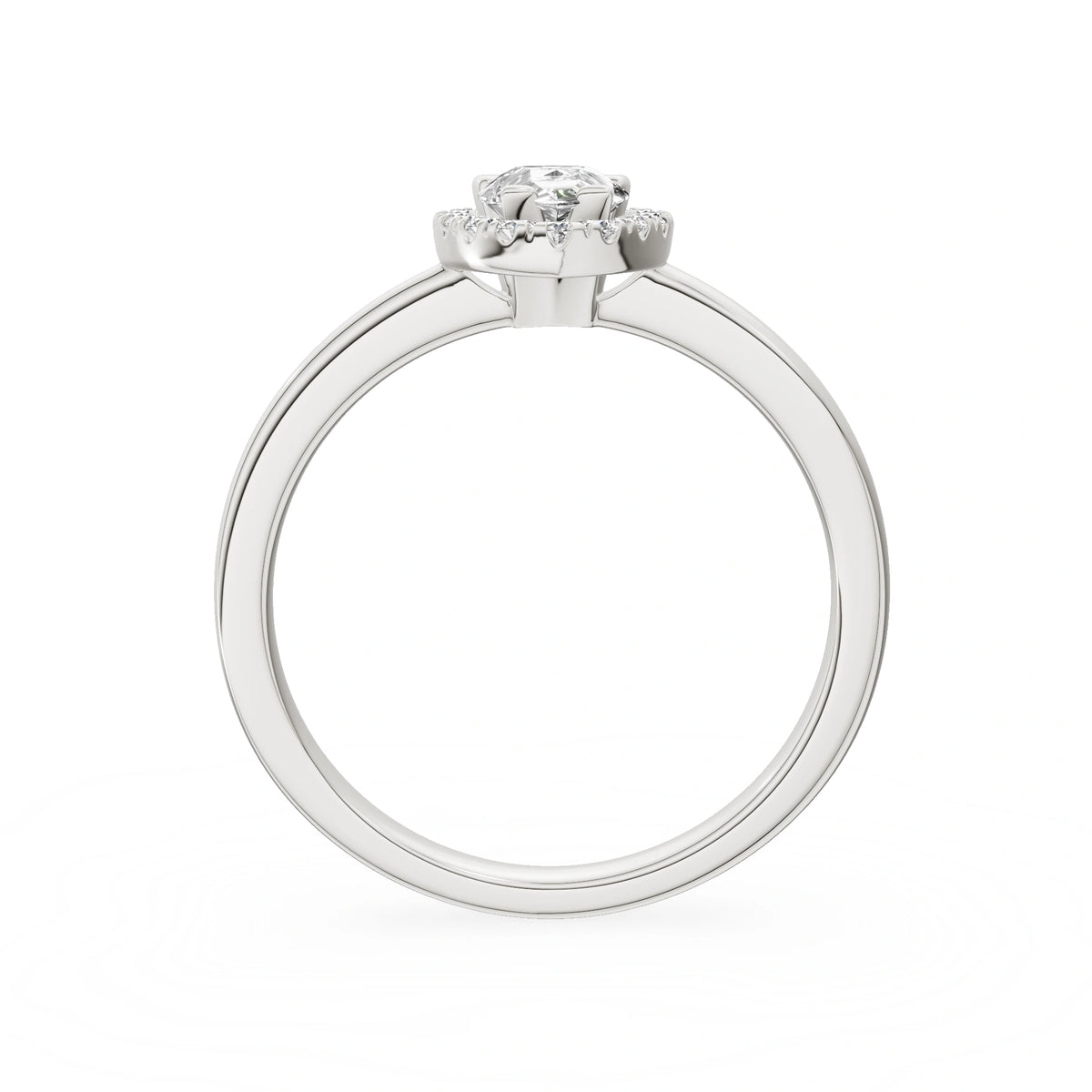 Gremari Seven Aura zásnubný prsteň z bieleho zlata s 0,50 ct lab-grown diamantom – Pear