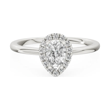 GREMARI Seven Aura 14K white gold engagement ring with 0.30 ct pear-cut natural diamond