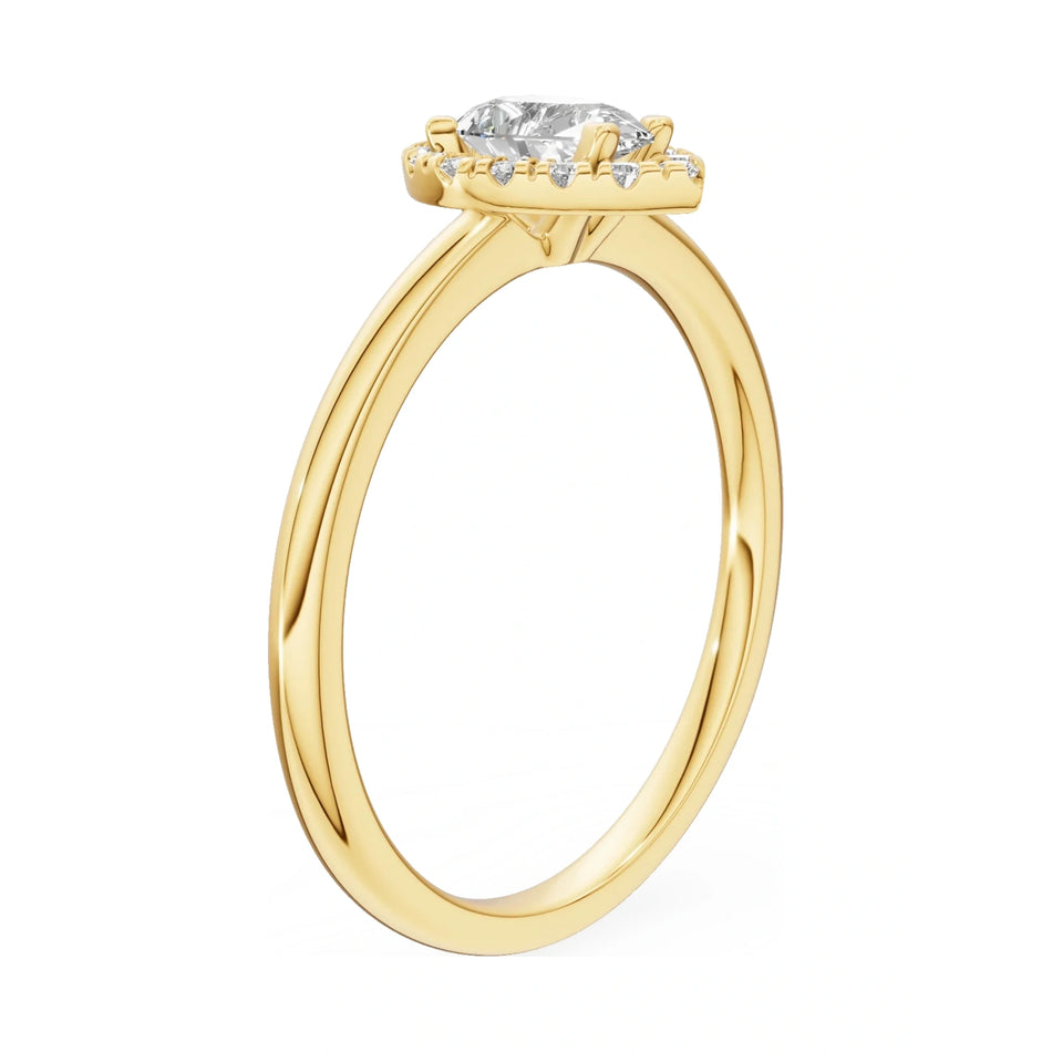 14K yellow gold GREMARI Seven Aura ring with 0.30 ct pear-cut natural diamond