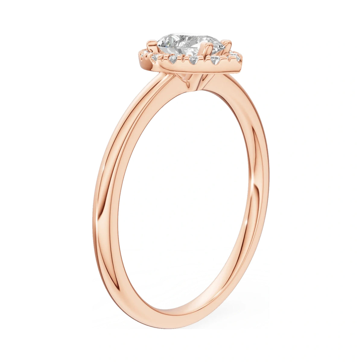 14K rose gold GREMARI Seven Aura ring with 0.30 ct pear-cut natural diamond
