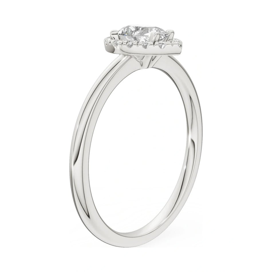 14K white gold GREMARI Seven Aura ring with 0.30 ct pear-cut natural diamond
