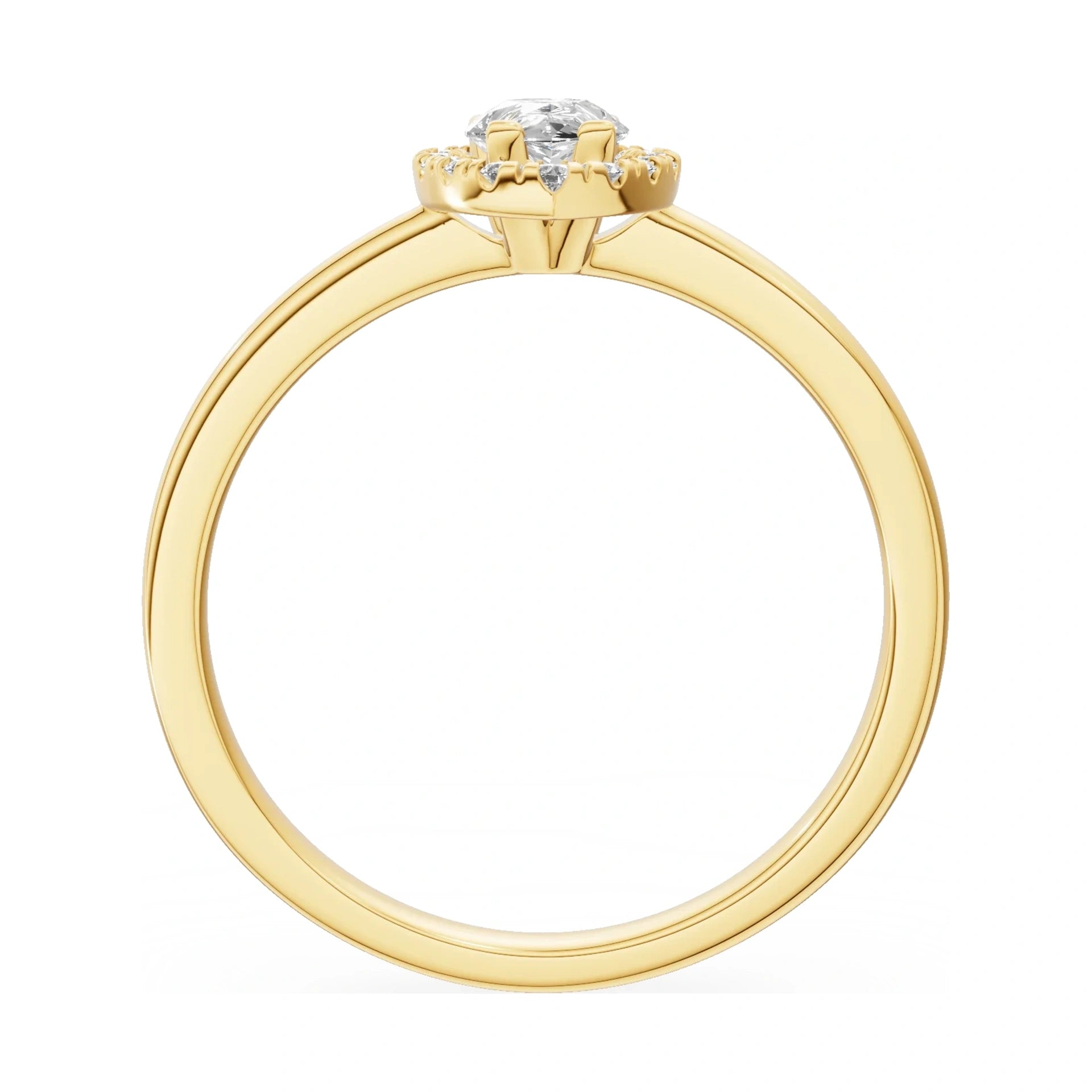 GREMARI Seven Aura pear-cut natural diamond engagement ring in 14K yellow gold, 0.30 ct