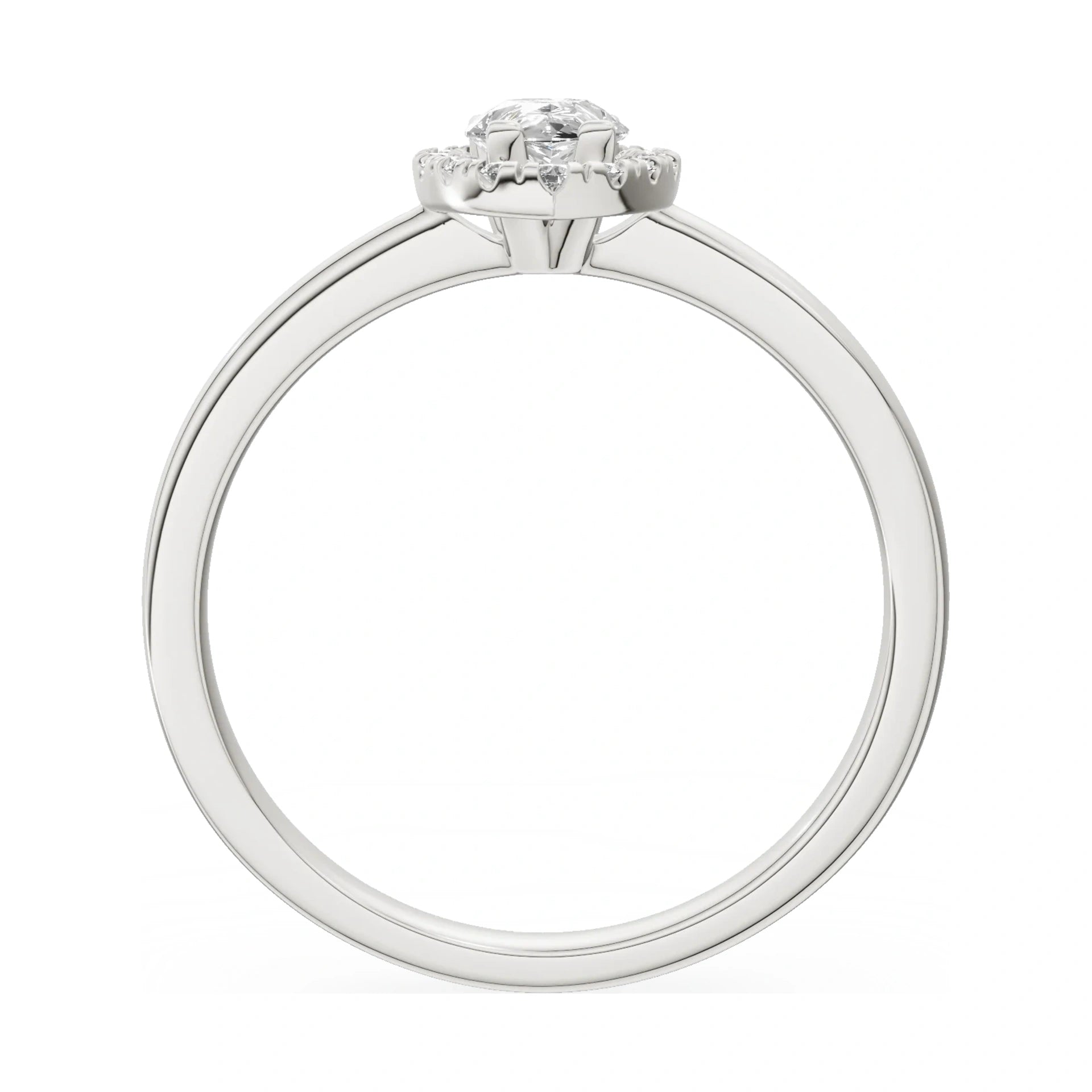 GREMARI Seven Aura pear-cut natural diamond engagement ring in 14K white gold, 0.30 ct