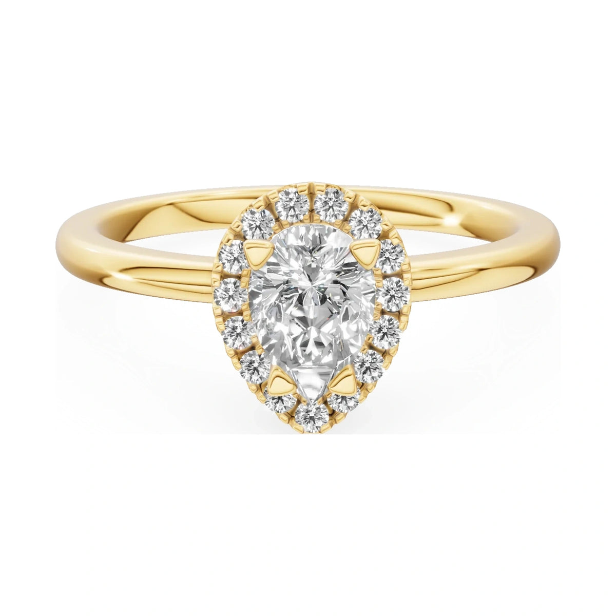 GREMARI Seven Aura 14K yellow gold engagement ring with 0.50 ct pear-cut natural diamond