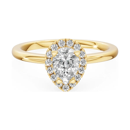 GREMARI Seven Aura 14K yellow gold engagement ring with 0.50 ct pear-cut natural diamond