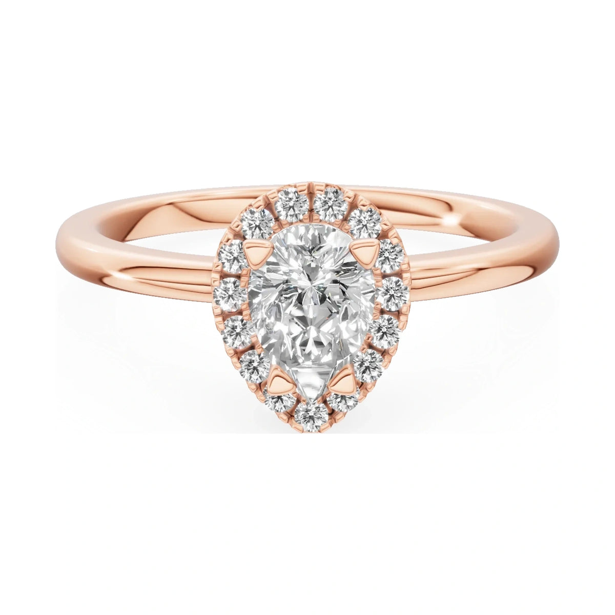 GREMARI Seven Aura 14K rose gold engagement ring with 0.50 ct pear-cut natural diamond