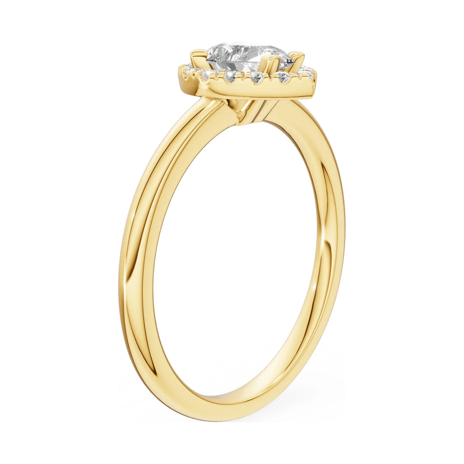 14K yellow gold GREMARI Seven Aura ring with 0.50 ct pear-cut natural diamond