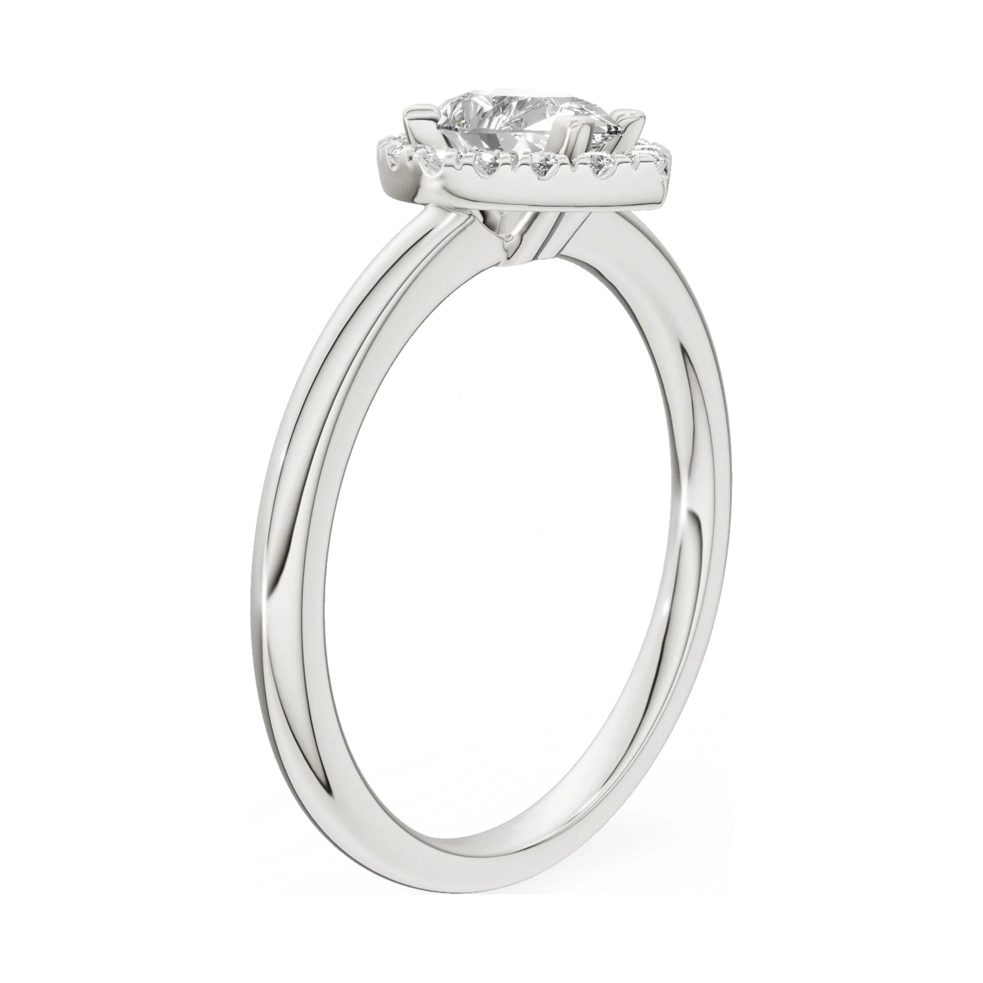 14K white gold GREMARI Seven Aura ring with 0.50 ct pear-cut natural diamond