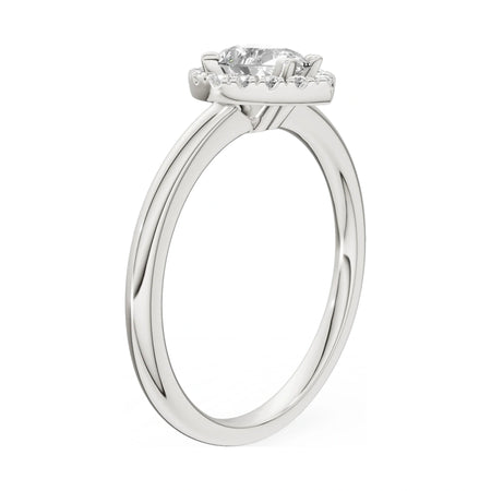 14K white gold GREMARI Seven Aura ring with 0.50 ct pear-cut natural diamond