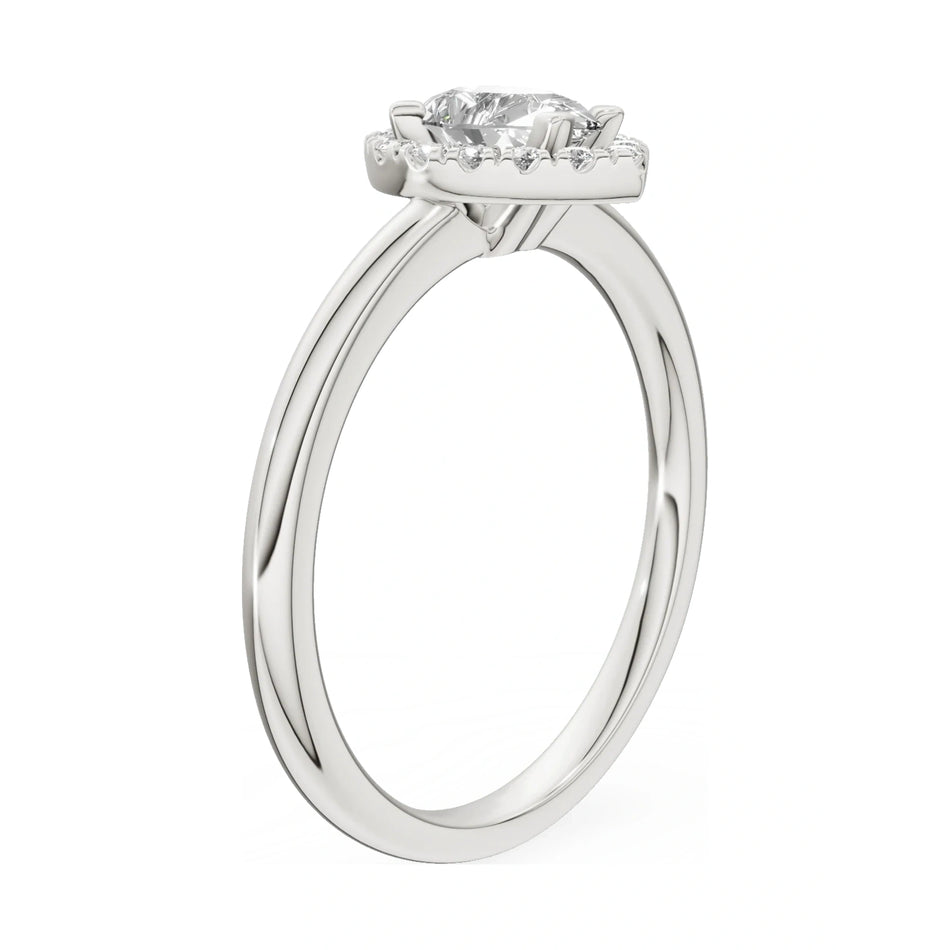 14K white gold GREMARI Seven Aura ring with 0.50 ct pear-cut natural diamond