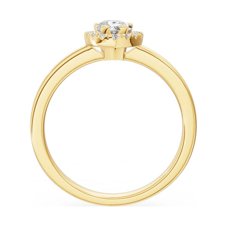 GREMARI Seven Aura pear-cut natural diamond engagement ring in 14K yellow gold, 0.50 ct