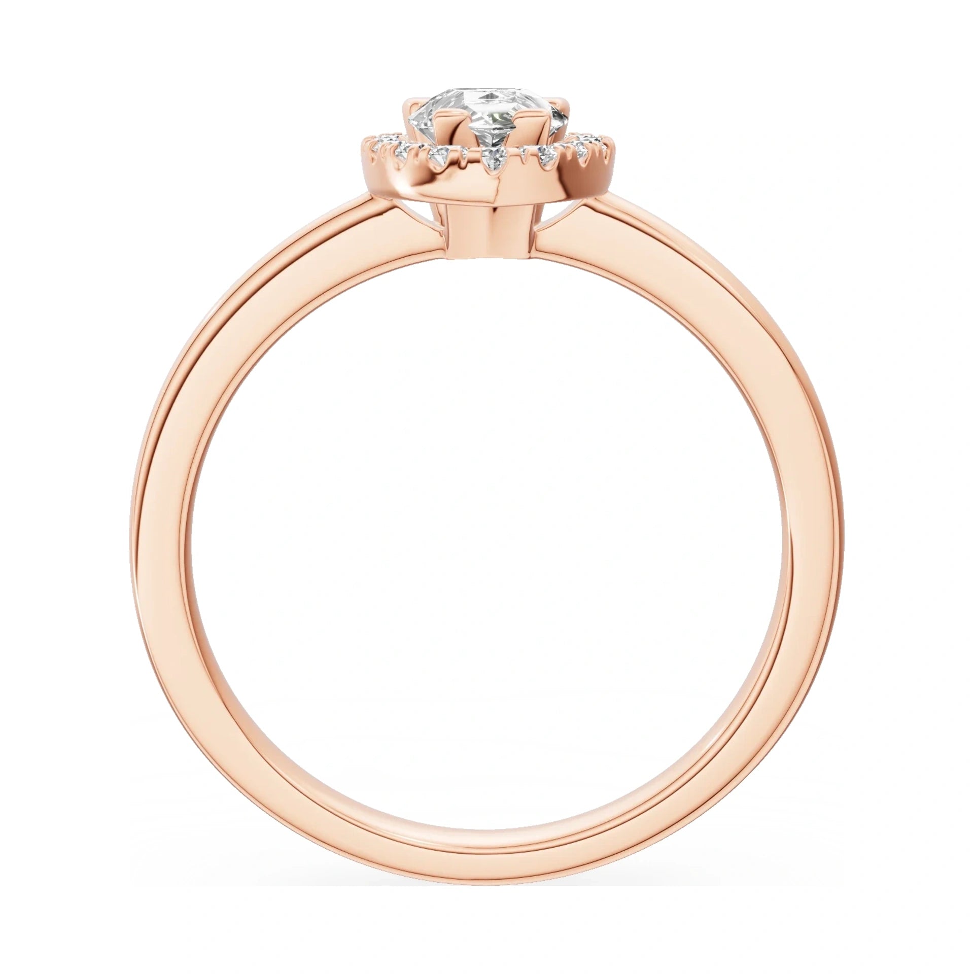 GREMARI Seven Aura pear-cut natural diamond engagement ring in 14K rose gold, 0.50 ct