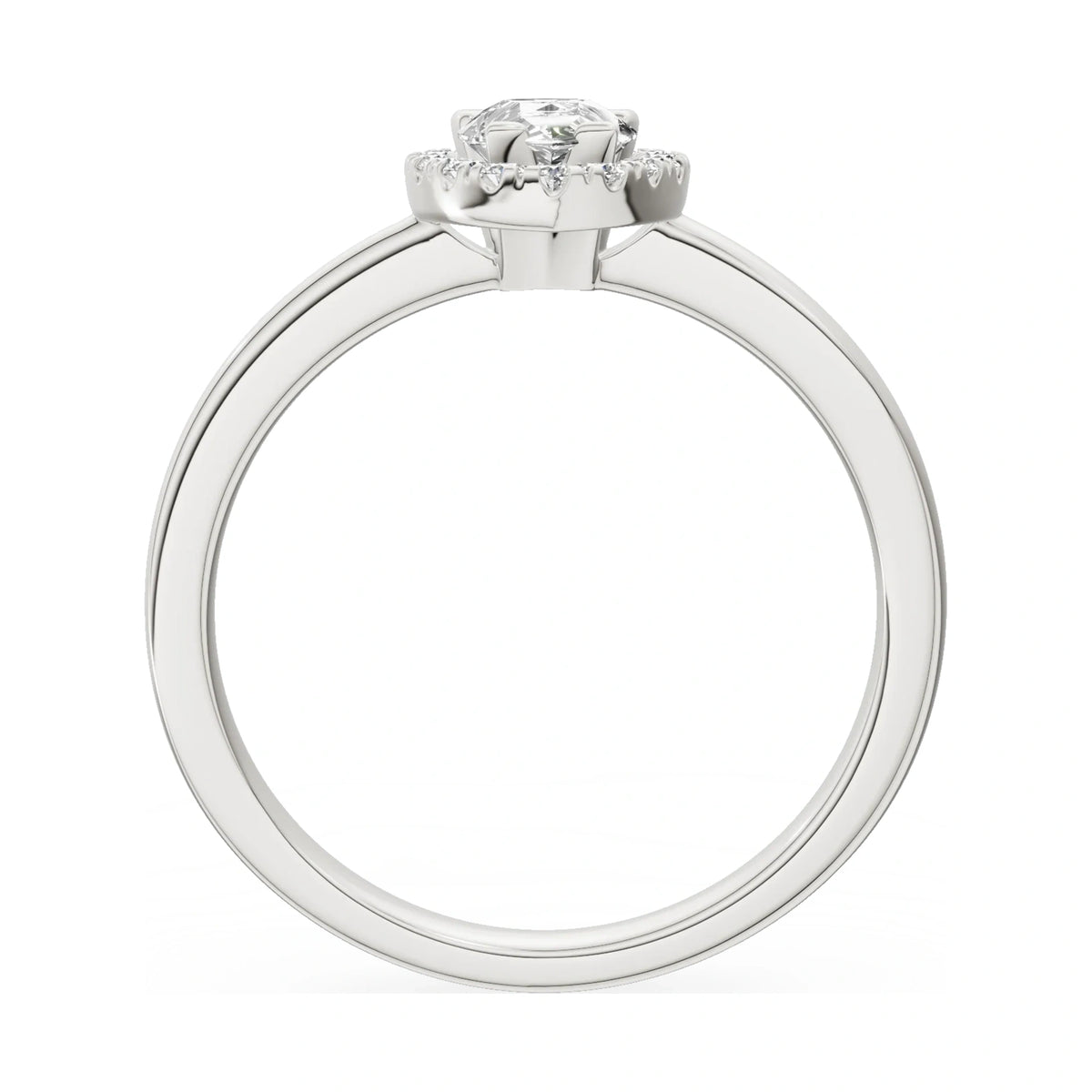 GREMARI Seven Aura pear-cut natural diamond engagement ring in 14K white gold, 0.50 ct
