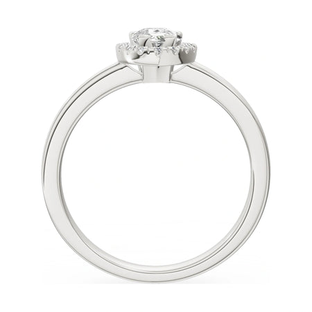 GREMARI Seven Aura pear-cut natural diamond engagement ring in 14K white gold, 0.50 ct