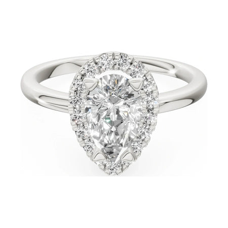 GREMARI Seven Aura 14K white gold engagement ring with 1.00 ct pear-cut natural diamond