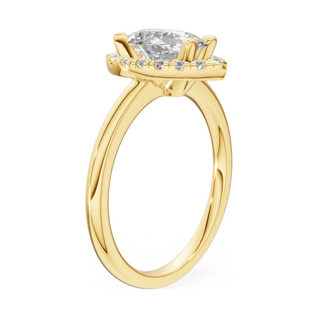 14K yellow gold GREMARI Seven Aura ring with 1.00 ct pear-cut natural diamond