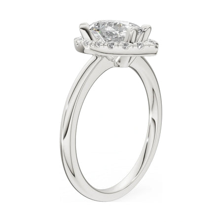 14K white gold GREMARI Seven Aura ring with 1.00 ct pear-cut natural diamond
