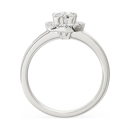 GREMARI Seven Aura pear-cut natural diamond engagement ring in 14K white gold, 1.00 ct