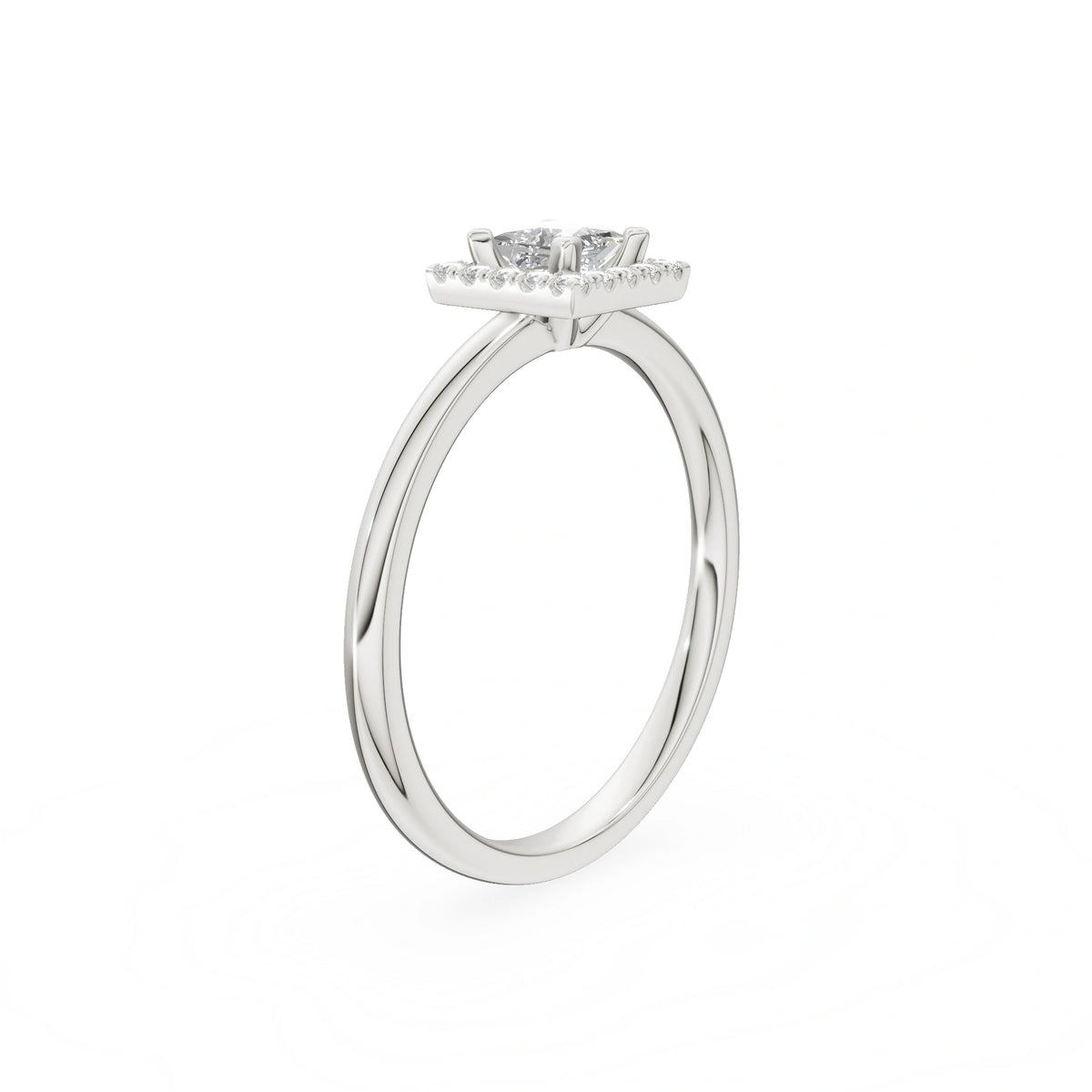 Gremari Seven Aura zásnubný prsteň z bieleho zlata s 0,30 ct lab-grown diamantom – Princess