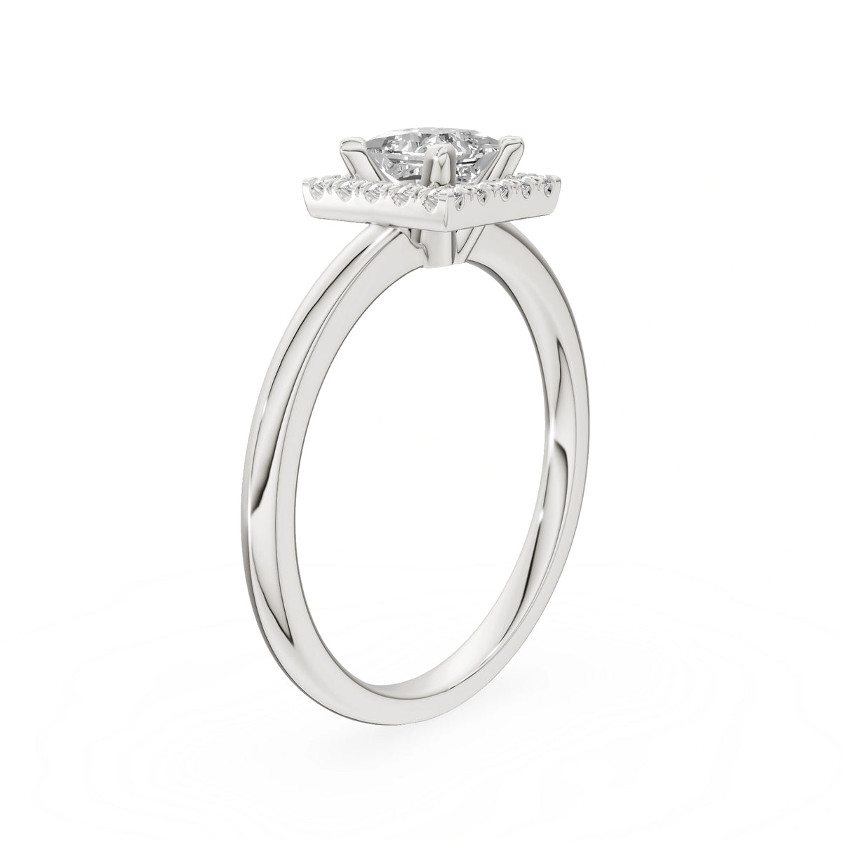 Gremari Seven Aura zásnubný prsteň z bieleho zlata s 0,50 ct lab-grown diamantom – Princess